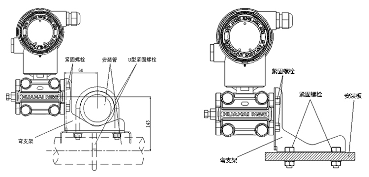 智能壓力變送器管裝彎（盤）支架